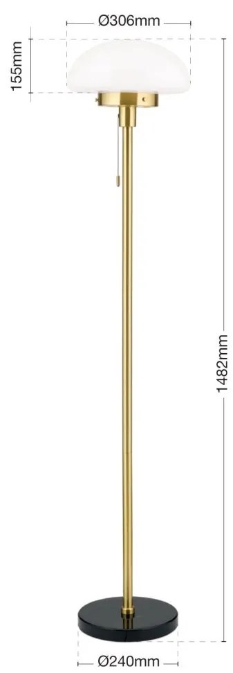 Lampadar/Lampa de podea design elegant SPARTA alama/negru