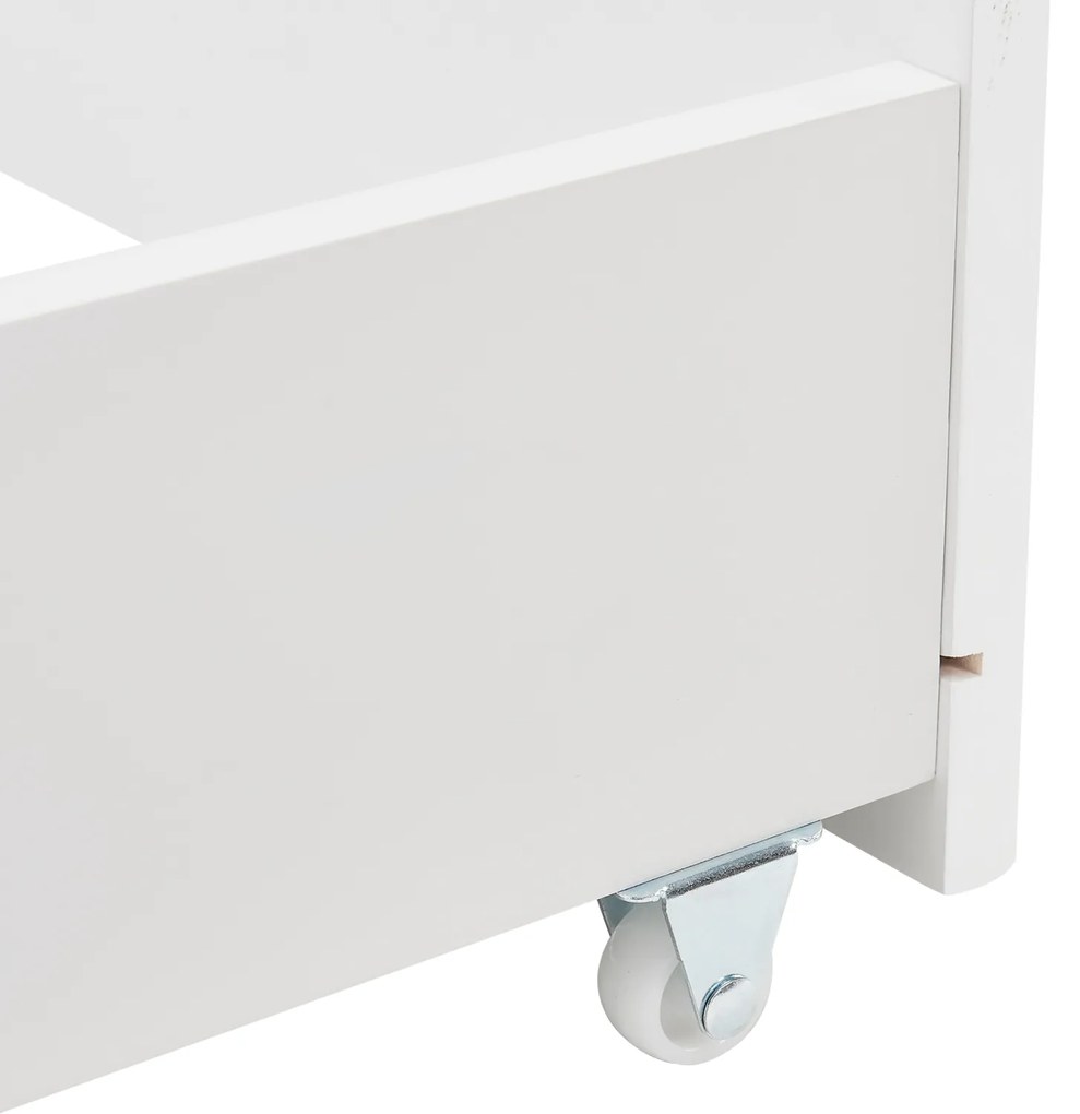 Patut Marli 90 x 200 cm cu 2 sertare si grilaj cu lamele - alb