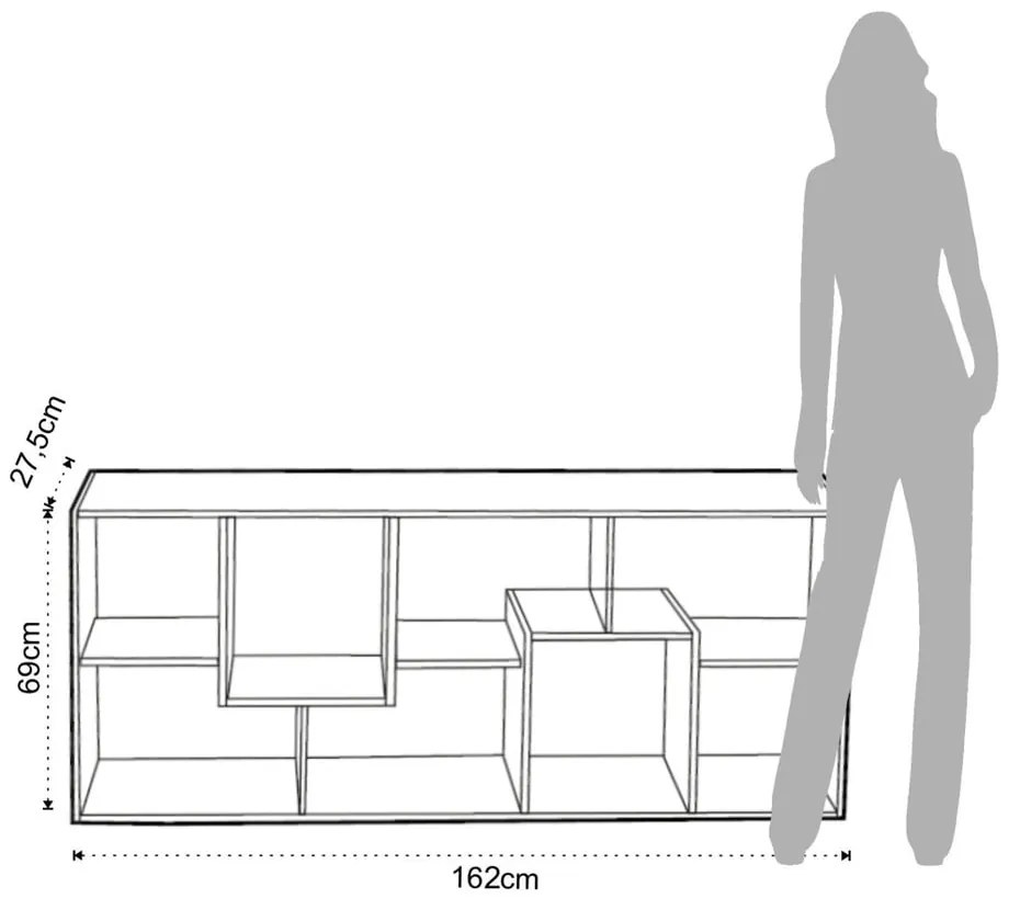 Bibliotecă Tomasucci Random Andrea, 160 x 69 x 27,5 cm