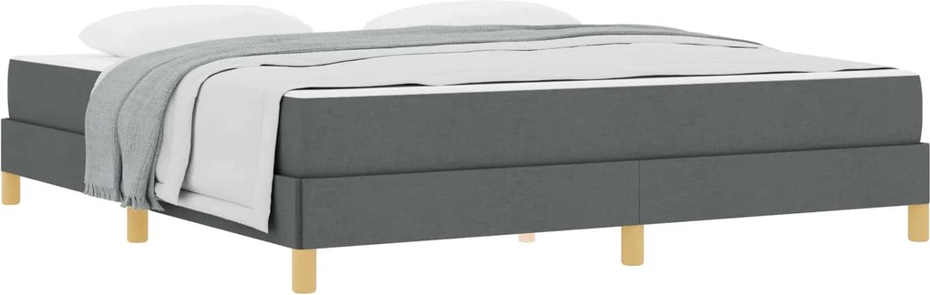 vidaXL Pat cu arcuri cu saltea Gri închis 180 x 200 cm țesătură