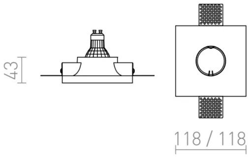 Corp de iluminat încastrat DINGO 1xGU10/35W/230V RED-Design Rendl-R12358
