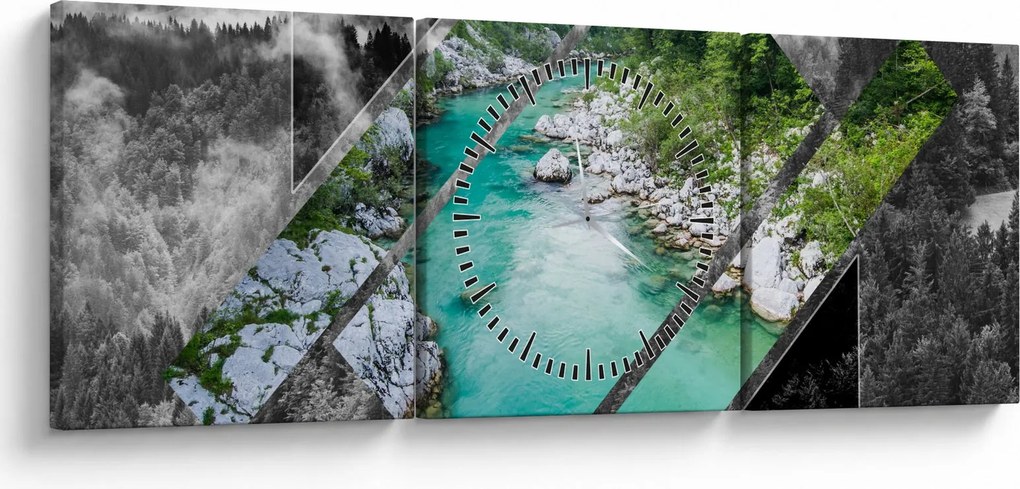Tablou - Natura sălbatică (cu ceas) (90x30 cm)