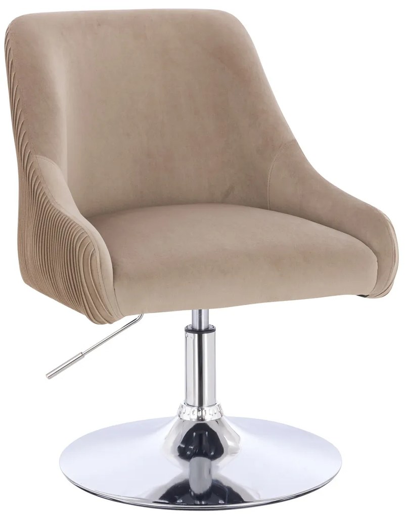 HR920N Scaun Latte din Catifea cu Bază Cromata