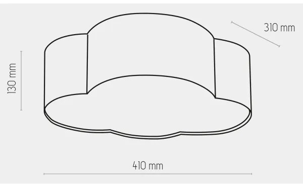 Plafonieră pentru copii CLOUD MINI 2xE27/15W/230V gri