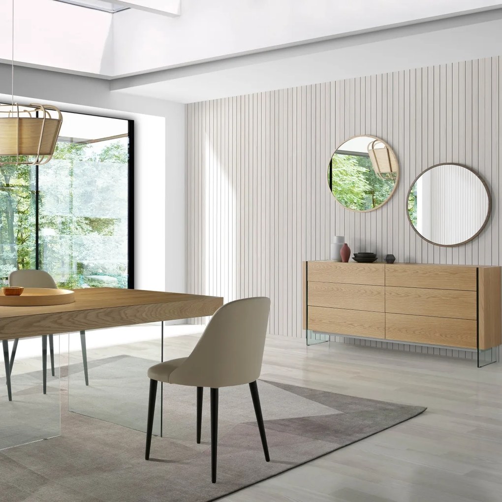 Oglinda decorativa suspendata Alline, 75cm AC-CPMR27-V36-NOGAL