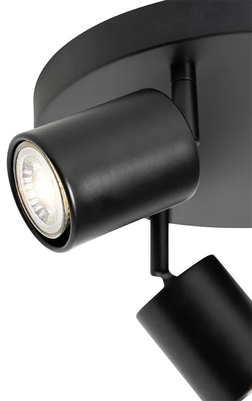 Plafoniera moderna neagra ajustabila rotunda cu 3 lumini - Java
