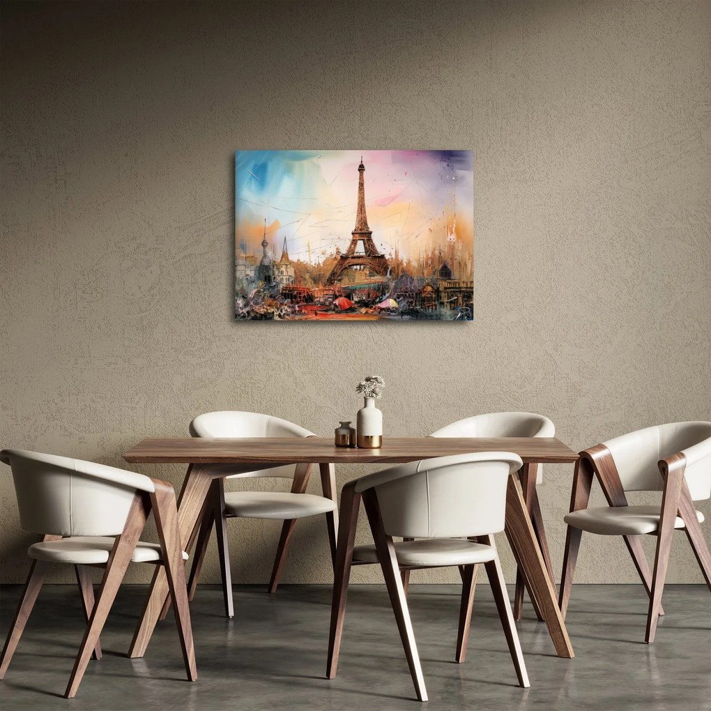Tablou - Pictură a Turnului Eiffel (70x50 cm)