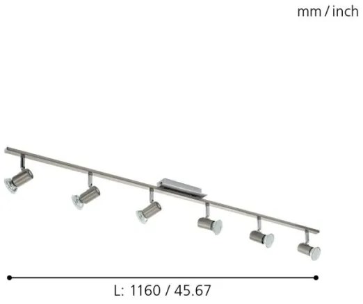 EGLO 90927 - Plafoniera ROTTELO 6xGU10/LED/3W