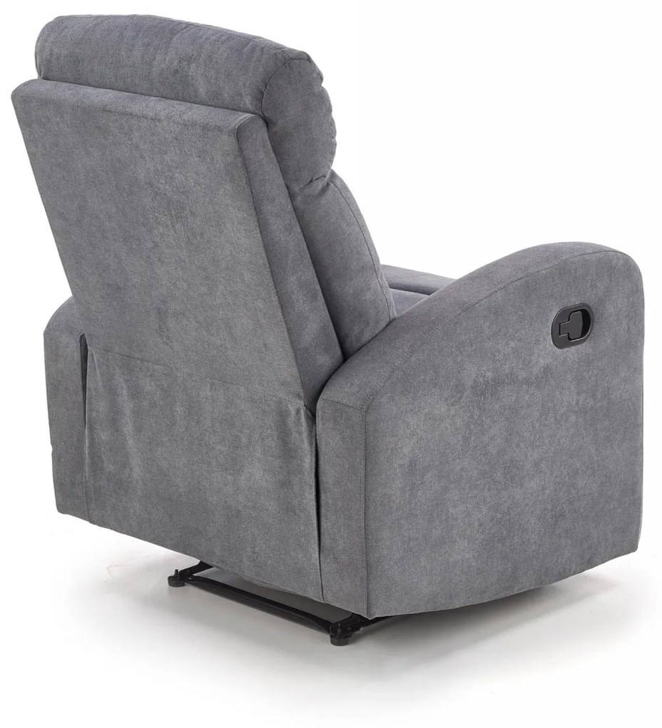Fotoliu recliner Oslo 1S stofa gri inchis H100 cm