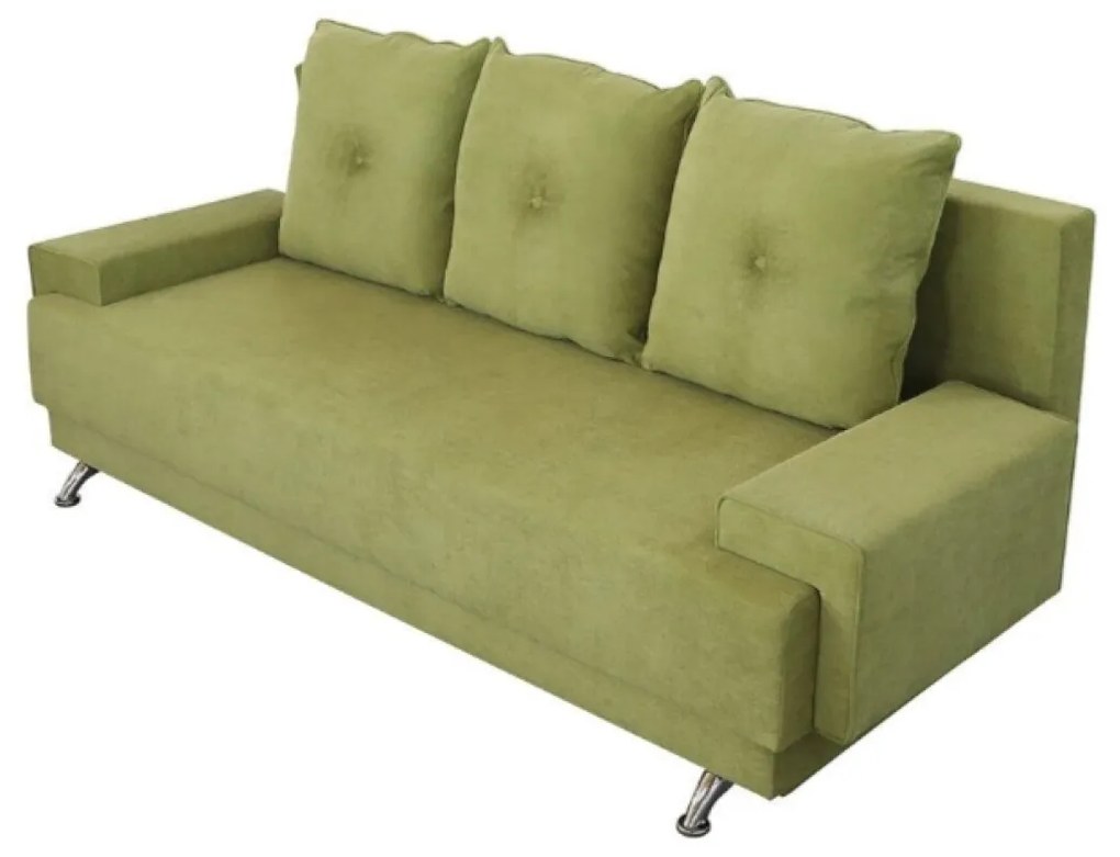 Canapea extensibila Roma Lux Green 205x90x86 cm, cu lada de depozitare
