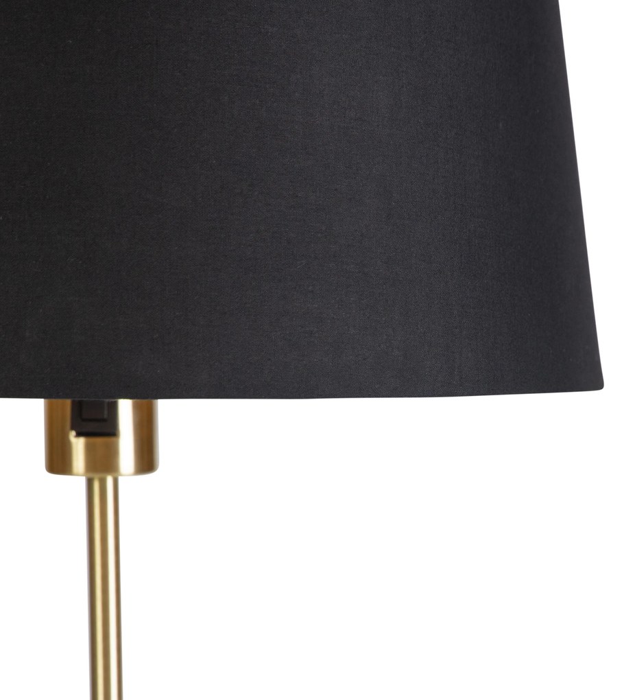 Lampă de podea auriu/alamă cu abajur negru 35 cm reglabil - Parte