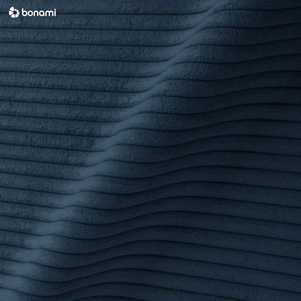 Taburet albastru cu tapițerie din catifea reiată Tori – Bonami Selection