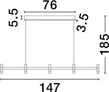 Lustra liniara cu 5 spoturi LED 2700K POETIC alb
