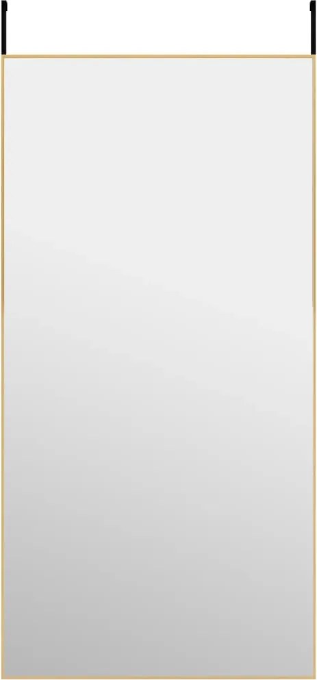 vidaXL Oglindă pentru ușă, auriu, 50x100 cm, sticlă și aluminiu