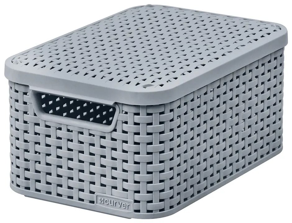 Cutie de depozitare gri din plastic cu capac 20x29x14 cm Style – Curver