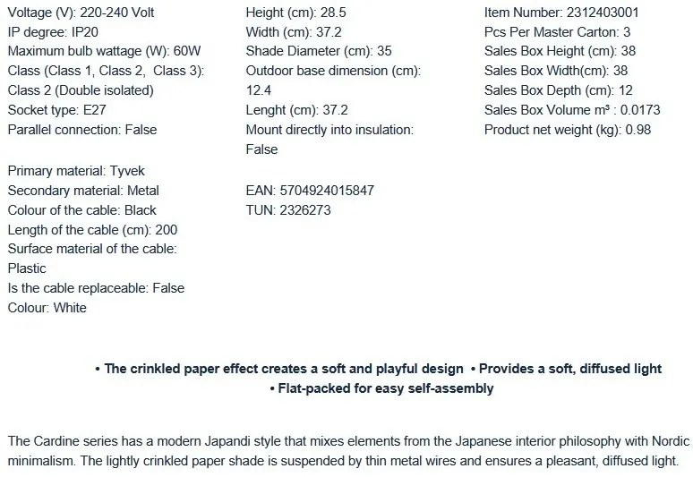 Lustra stil modern Japandi Cardine 35