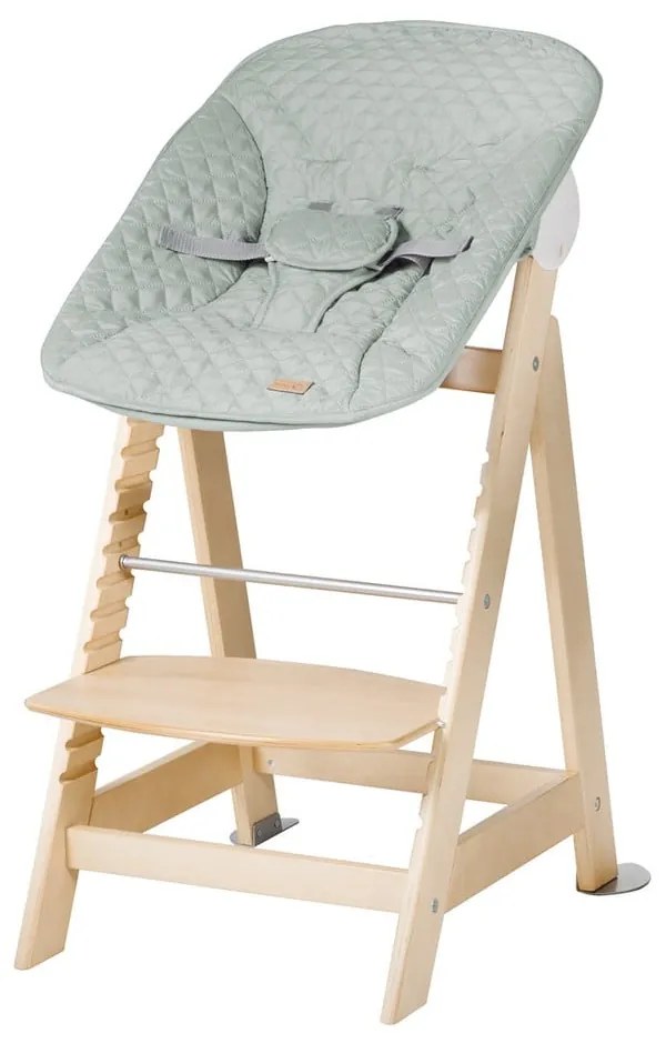 Scaun de masă pentru bebe verde deschis/în culoare naturală Style Born Up 2in1 – Roba