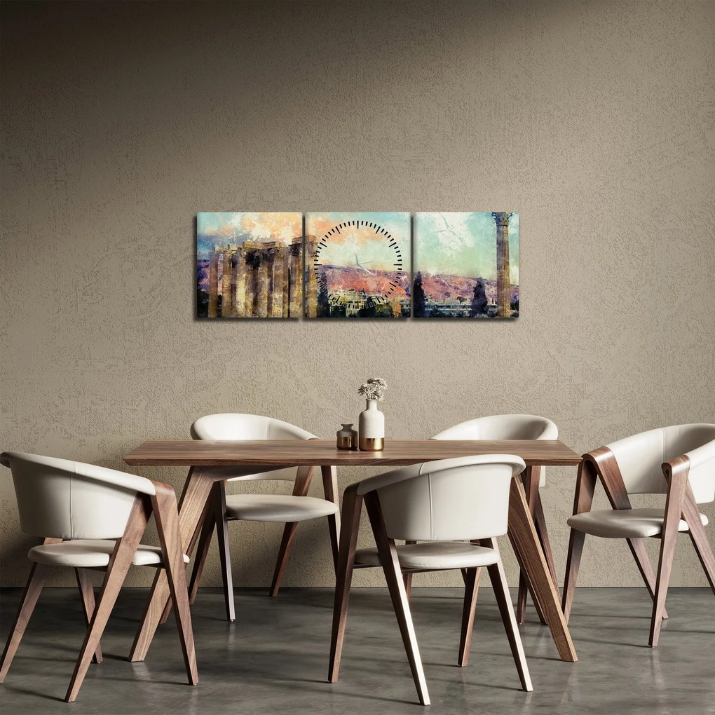 Tablou - Acropole, Atena, Grecia (cu ceas) (90x30 cm)
