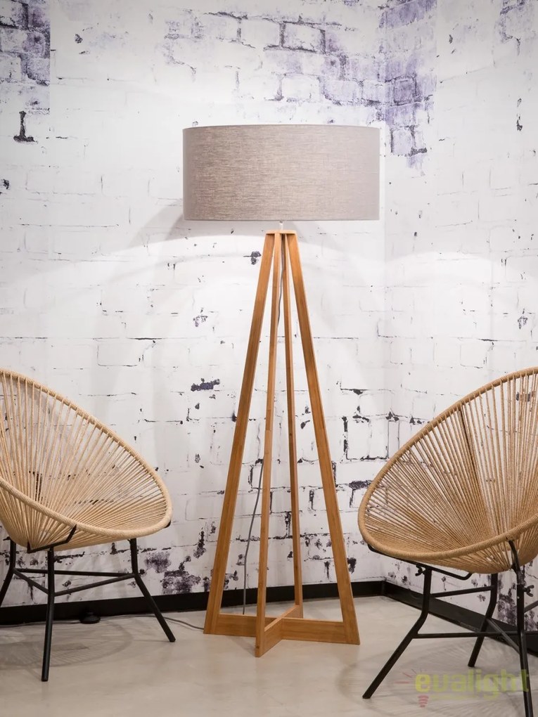 Lampadar realizat din materiale naturale, durabile si ecologice, EVEREST/F gri inchis