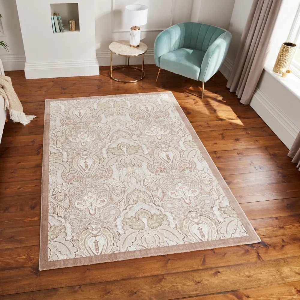 Covor crem 120x170 cm Damask Bronze – Think Rugs