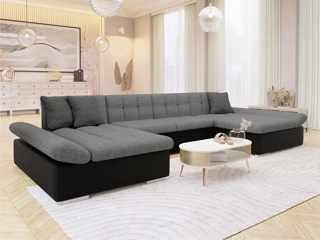 Canapea extensibilă Agnara (piele ecologică soft 011 + lux 06 + lux 5). Promo -17%. 1053631