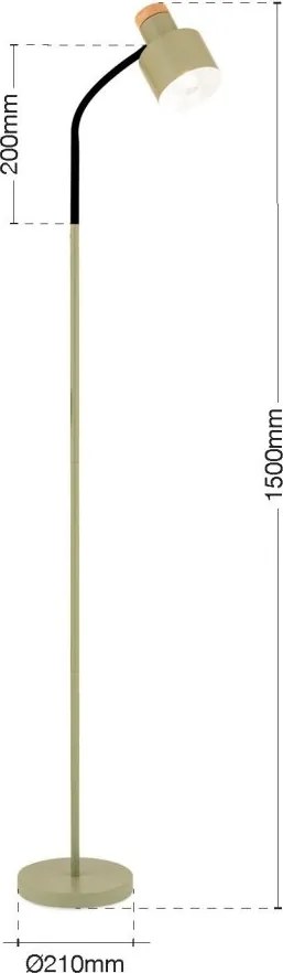 Lampa de podea cu spot directionabil Gili verde deschis