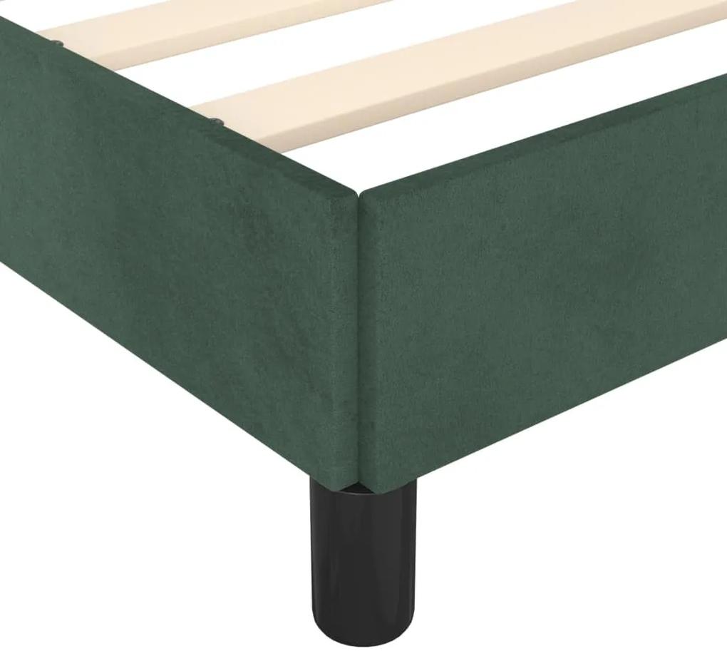 Cadru de pat cu tablie, verde inchis, 90x200 cm, catifea Verde inchis, 90 x 200 cm, Cu blocuri patrate