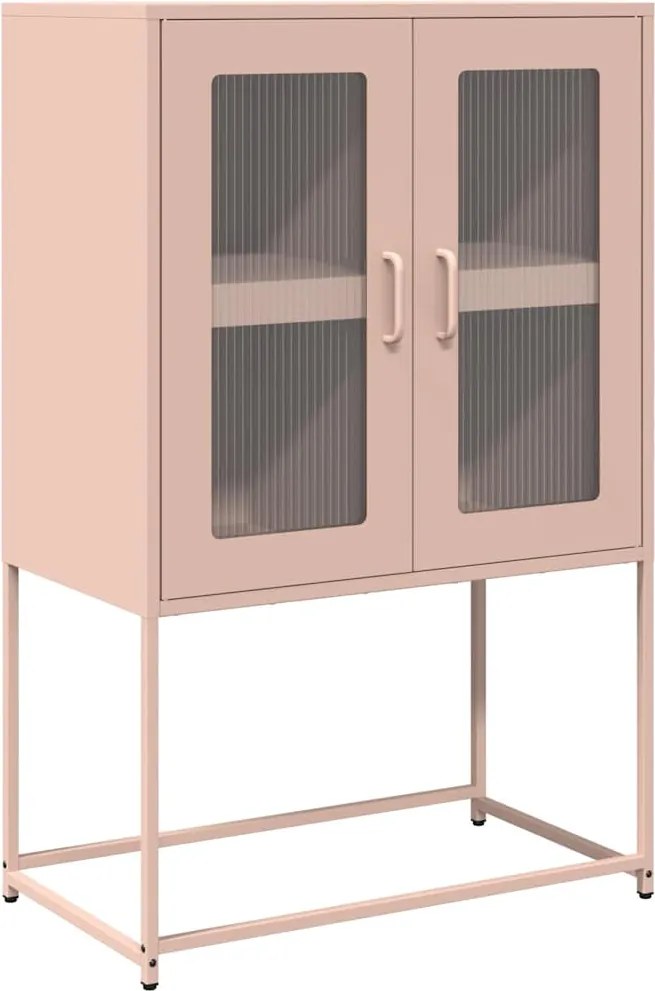 vidaXL Dulap înalt, roz, 68x39x107 cm, oțel