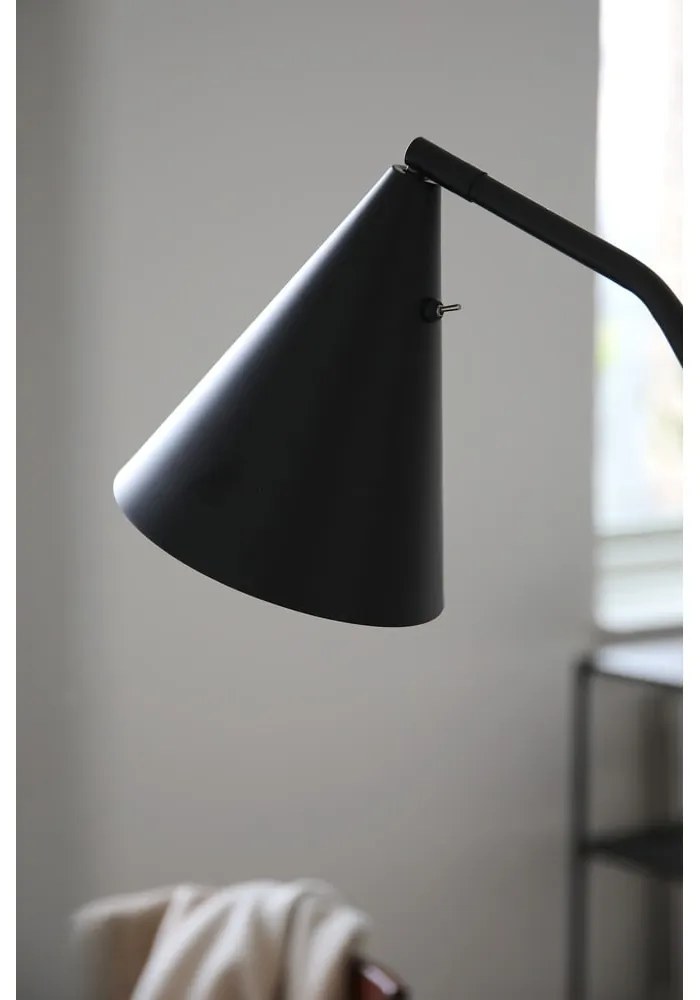 Lampadar negru LED cu intensitate reglabilă cu abajur din metal (înălțime 144 cm) Funil – Markslöjd