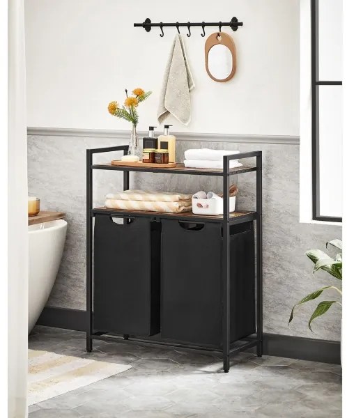 Coș pentru rufe REX maro/negru