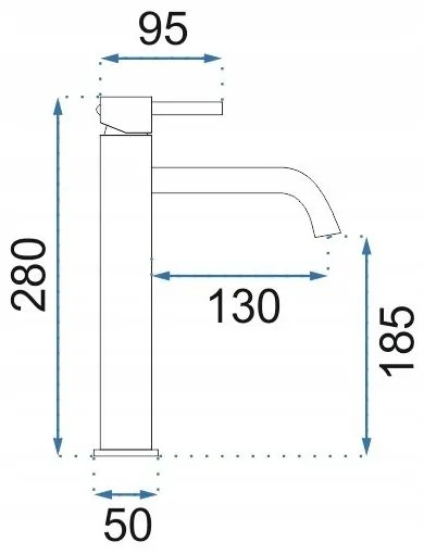 REA-B4526 - Baterie lavoar LUNGO 28 cm, auriu periat