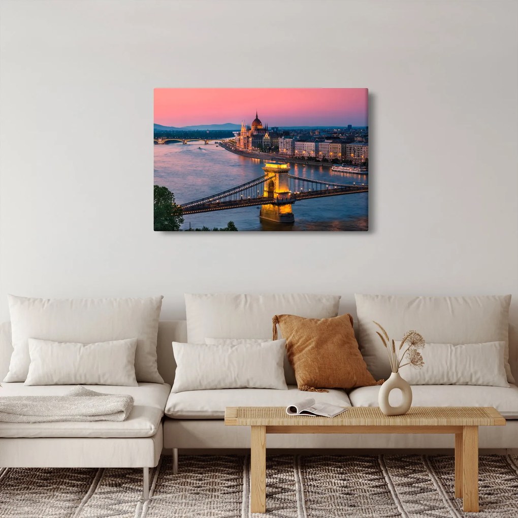 Tablou - Panorama orașului Budapesta, Ungaria (90x60 cm)