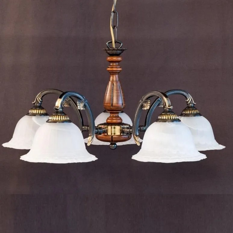 Lustra rustica suspendata cu 5 brate design italian 9940