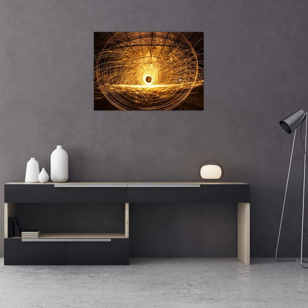 Tablou pe sticlă - Disc luminos (70x50 cm)