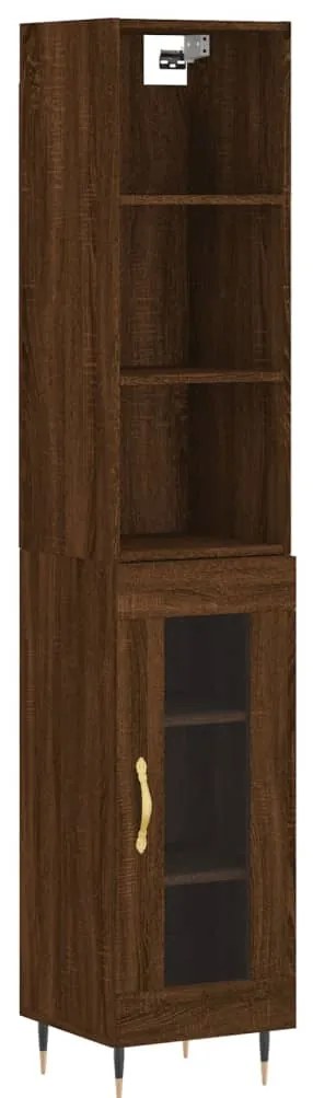 3189876 vidaXL Dulap înalt, stejar maro, 34,5x34x180 cm, lemn prelucrat