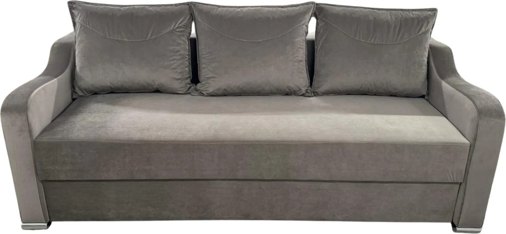 Canapea GIULIA extensibila, 3 locuri, cu lada de depozitare, catifea maro cappuccino , 220x100x80 Maro Cappuccino