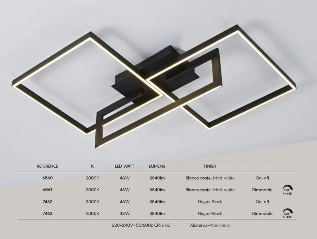 Plafoniera LED moderna design geometric MURAL alba