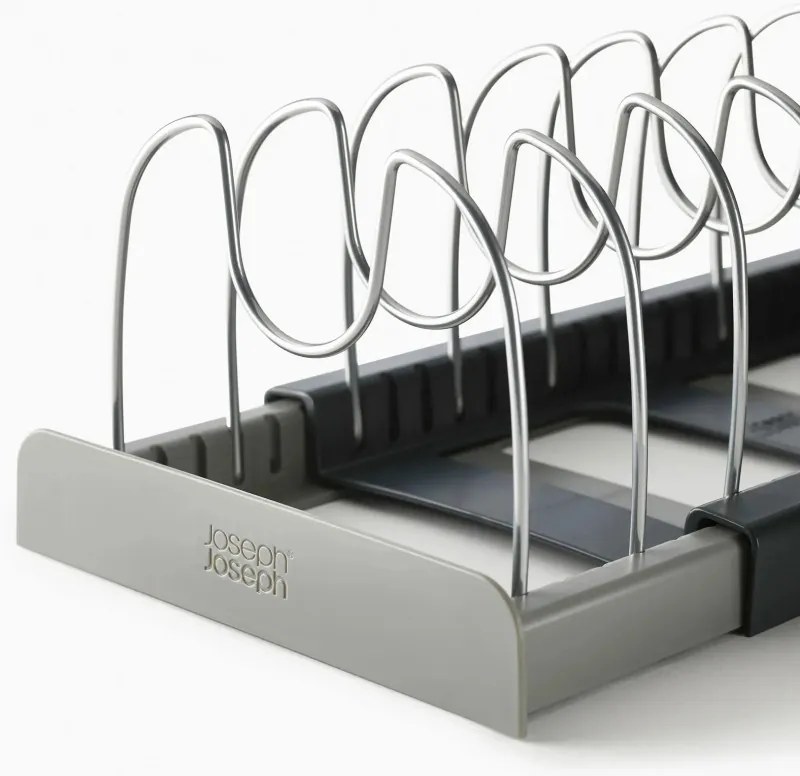 Organizator de vase Joseph Joseph 85167, 7 Separatoare reglabile, Extensibil, Gri/Negru