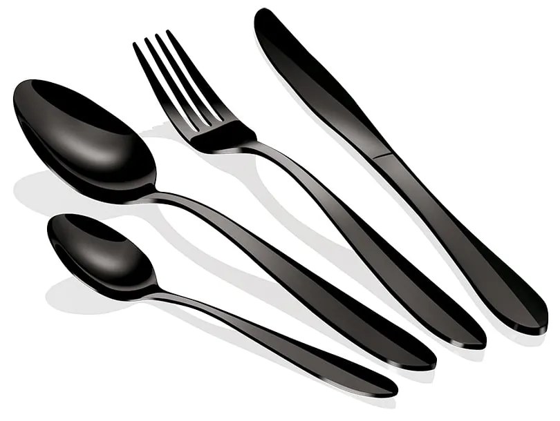 Set de tacamuri 24 de piese negru lucios Berlinger Haus BH 2630A