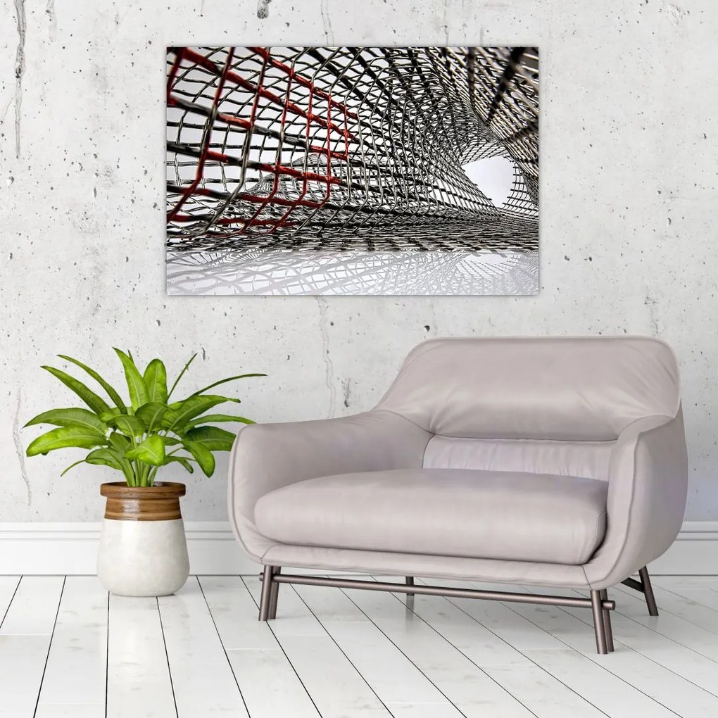 Tablou cu construcție din fier (90x60 cm)