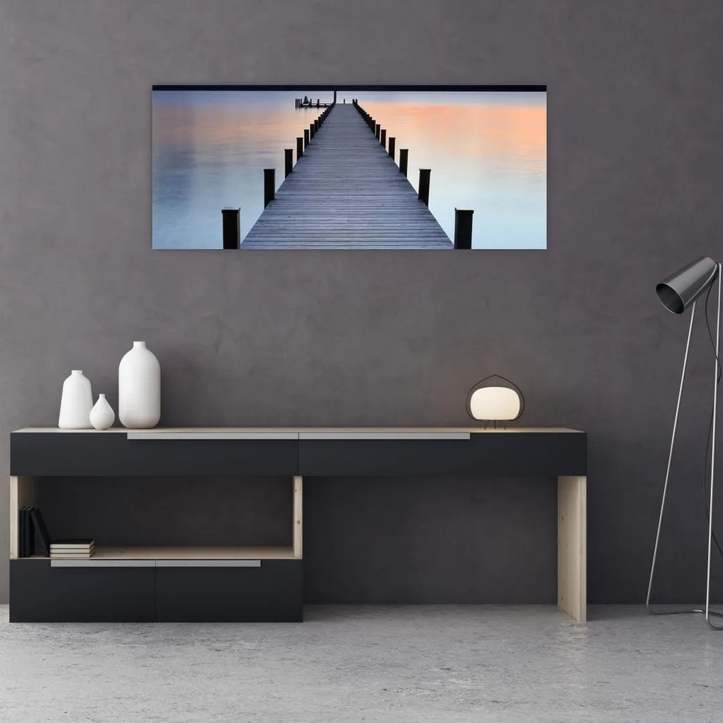 Tablou - Ponton de la Lacul Starnberger, Bavaria, Germania (120x50 cm)