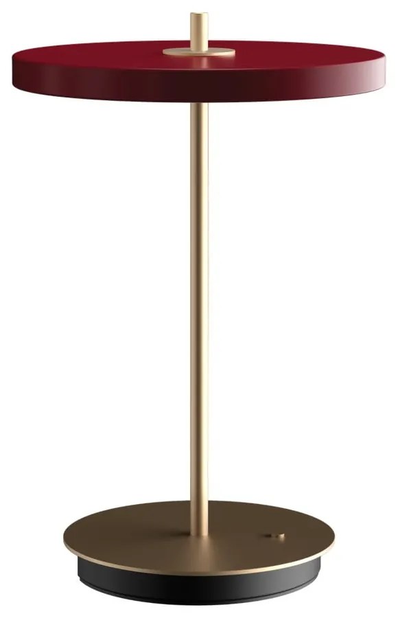 Veioză roșie LED cu intensitate reglabilă cu abajur din metal (înălțime 31 cm) Asteria Move – UMAGE