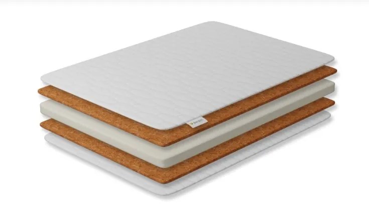 Saltea pentru copii, Cocos Spuma T18 Cocos cu husa detasabila Bumbac Cashmere, 120X60X11 Cm