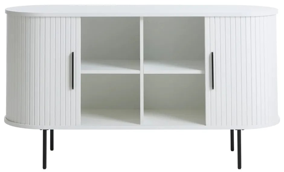 Comodă albă cu ușă glisantă 120x76x45 cm Nola – Unique Furniture