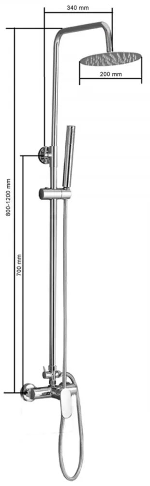 Set de duș Mitchell cu baterie