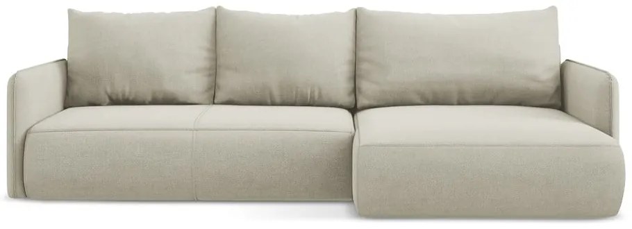 Colțar crem extensibil/cu spațiu de depozitare (cu colț pe partea dreaptă) Nanea – Makamii