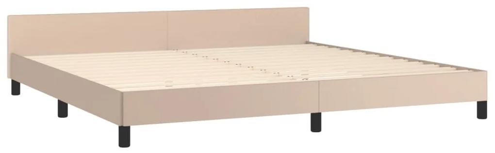 Cadru de pat cu tablie, cappuccino, 200x200 cm, piele ecologica Cappuccino, 200 x 200 cm