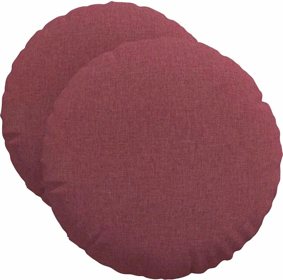 vidaXL Perne de Șezut 2 pcs Roșu Vin Ø50 x 19 cm țesătură