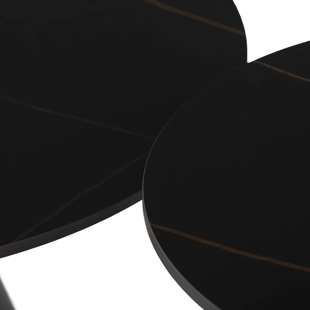 Set de măsuțe de cafe F4118 BK, marmură, 2buc.