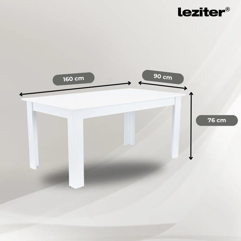 Set de masă Leon 4+1 alb-gri